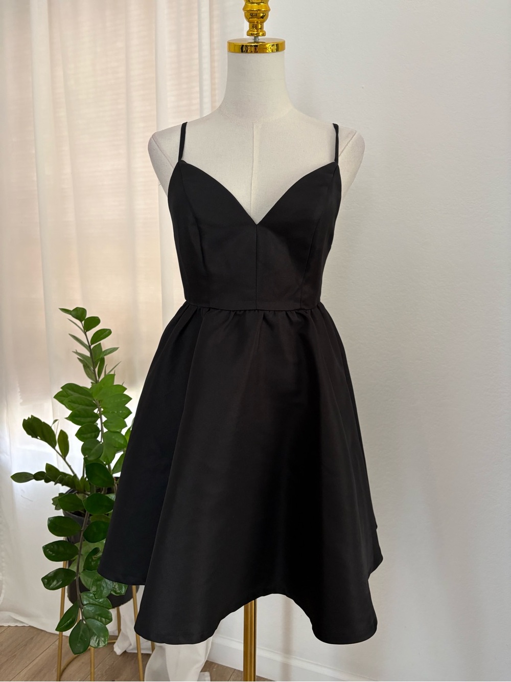 Classic Black Spaghetti Strap A-Line Dress - Picture 2 of 8